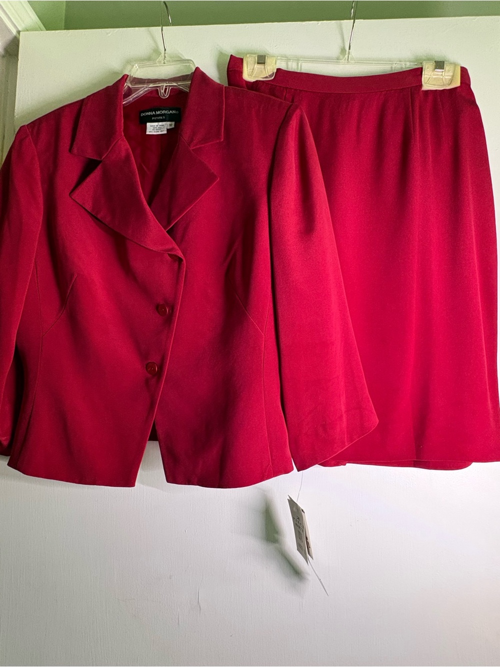 Donna Morgan Raspberry Pink Two-Piece Skirt Suit